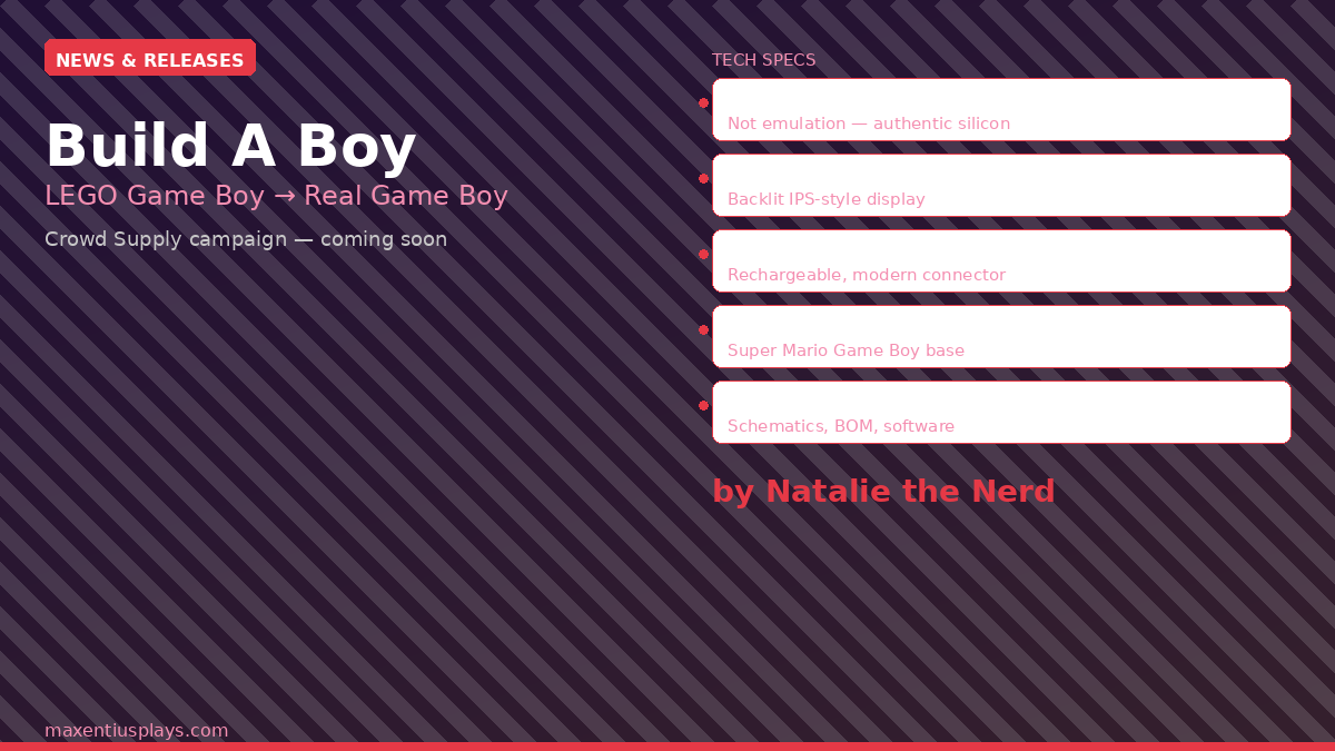 Build A Boy: Turn Your LEGO Game Boy Into a Real One With This Crowd Supply Kit