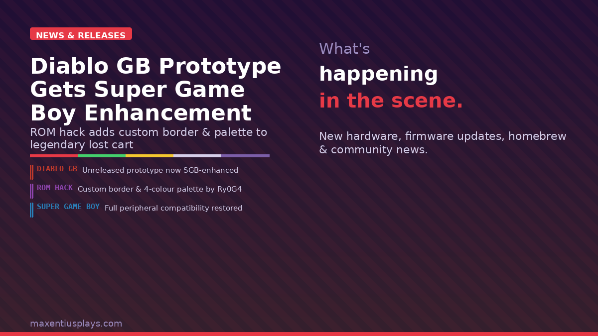 Diablo Game Boy Prototype Gets Super Game Boy Enhancement Hack