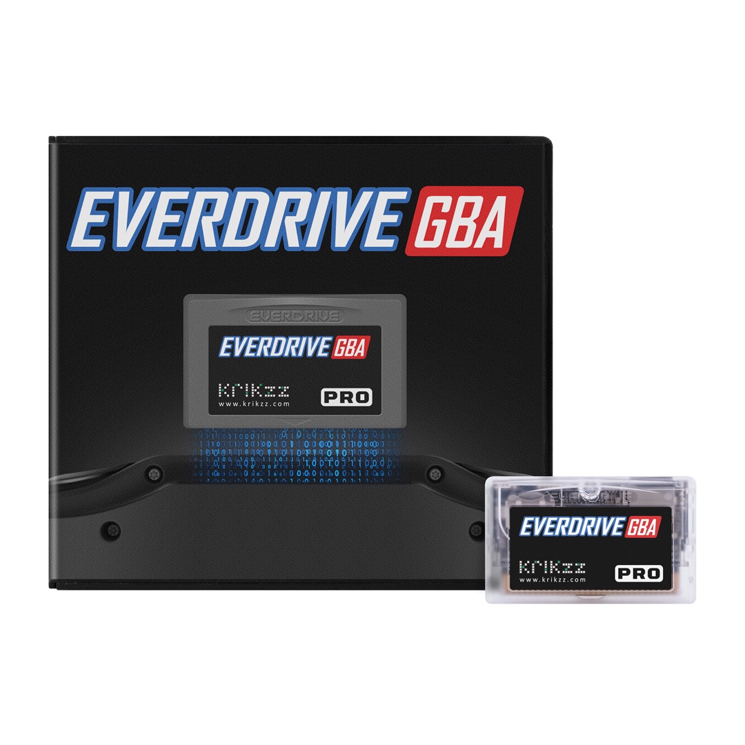 EverDrive GBA Pro flash cartridge with case