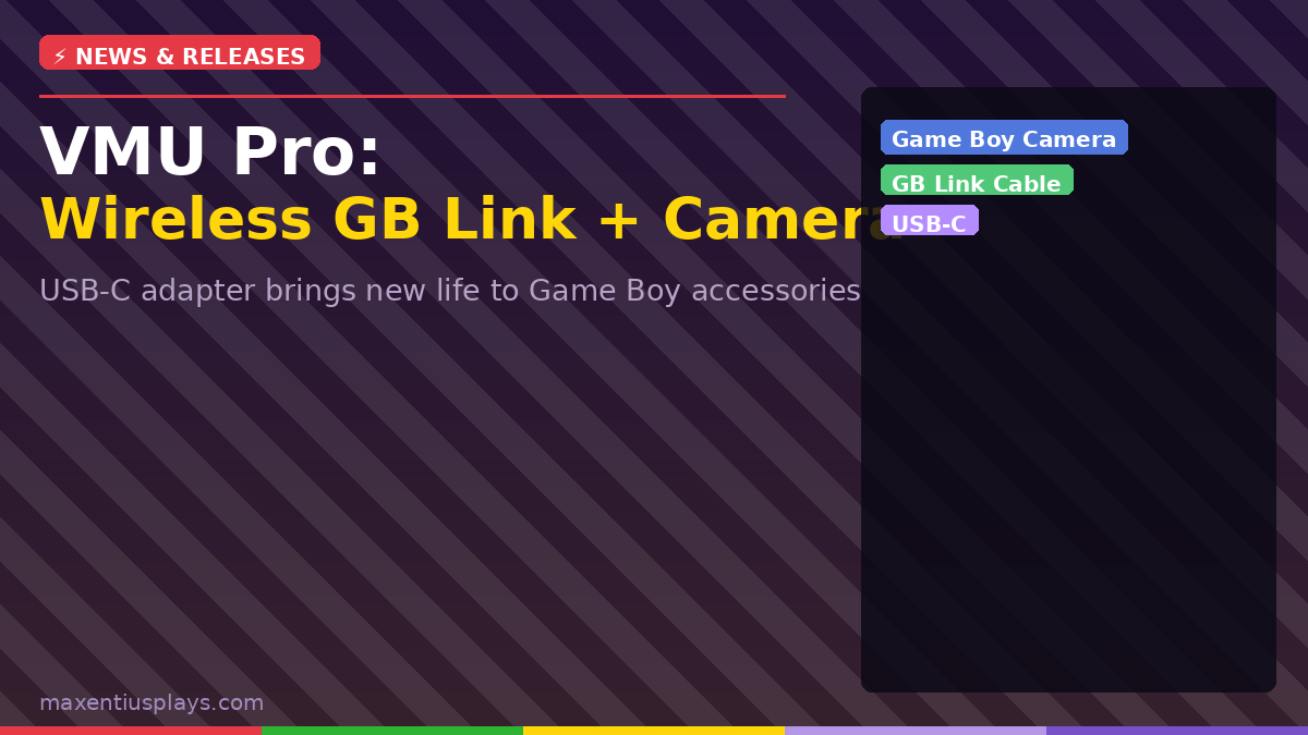 Game Boy Goes Wireless: VMUPro Brings Link Cable Play + USB-C GB Camera Adapter