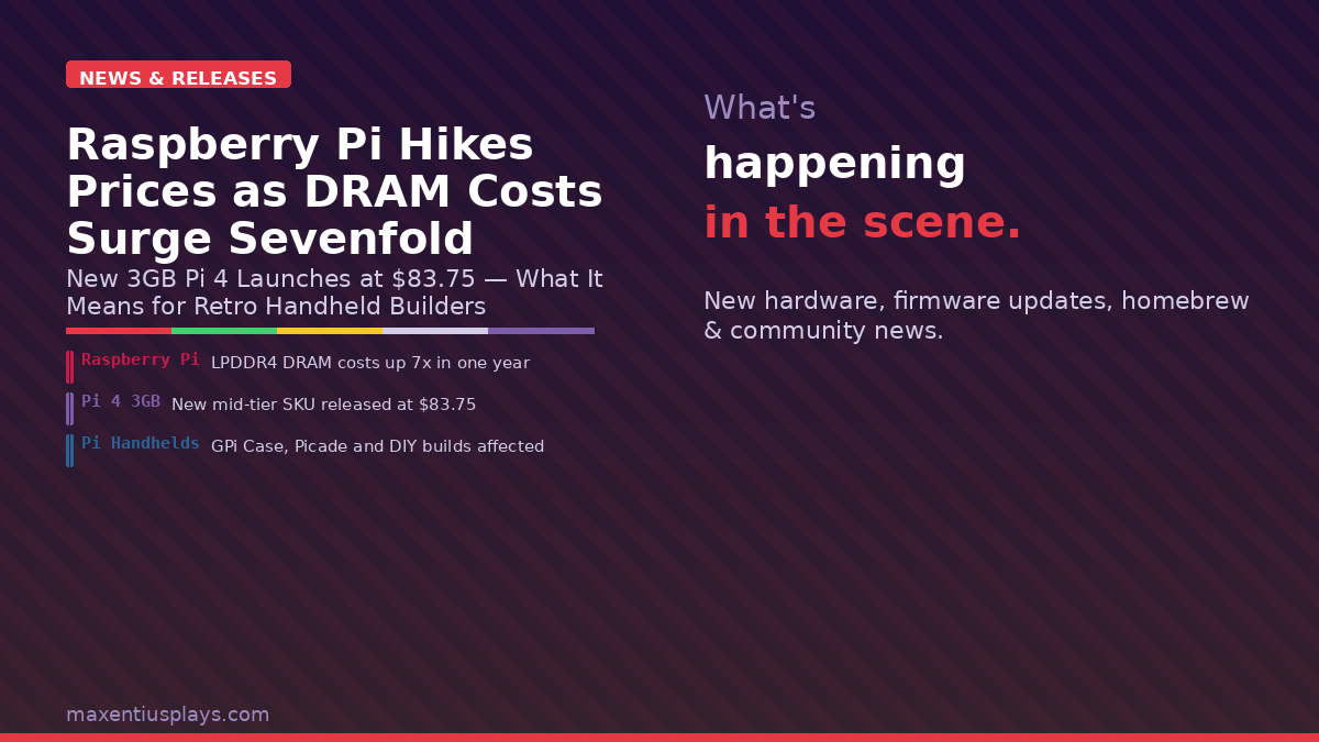 Raspberry Pi Hikes Prices as DRAM Costs Surge Sevenfold — New 3GB Pi 4 Launches at $83.75