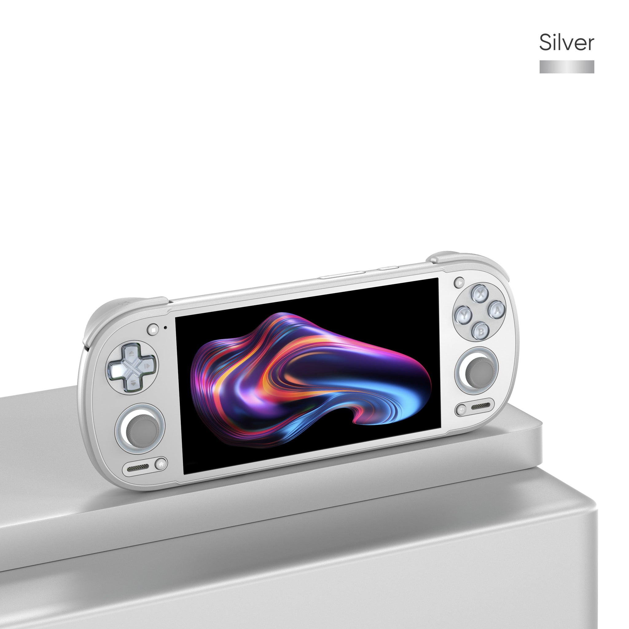 Retroid Pocket 6 handheld gaming device in Silver colorway